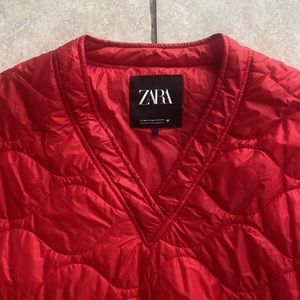 Zara red poncho puffy coat